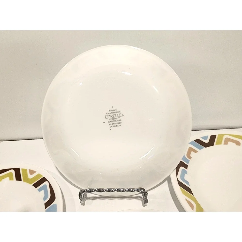 Corelle Squared Pattern  Salad Bread Plates (4)  Discontinued